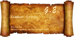 Gumber Ervin névjegykártya